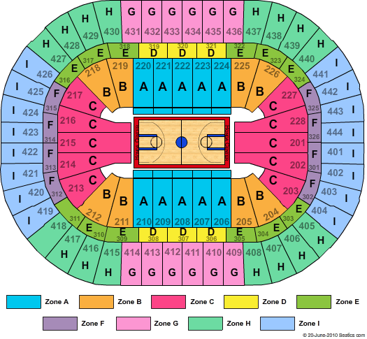 Honda Center Basketball Zone Seating Chart